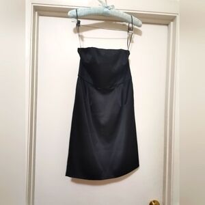 EXPRESS DESIGN STUDIO NWOT Strapless Satin Black Dress. Sz. 0